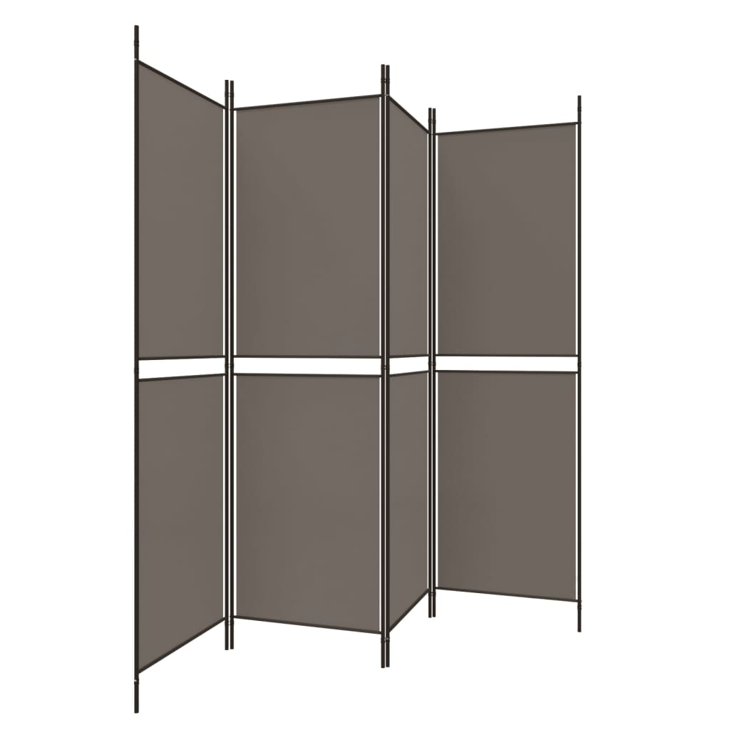 Kamerscherm met 4 panelen 200x180 cm stof antracietkleurig is nu te koop bij PeponiXL, paradijselijk wonen!