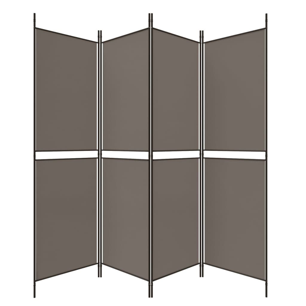 Kamerscherm met 4 panelen 200x180 cm stof antracietkleurig is nu te koop bij PeponiXL, paradijselijk wonen!