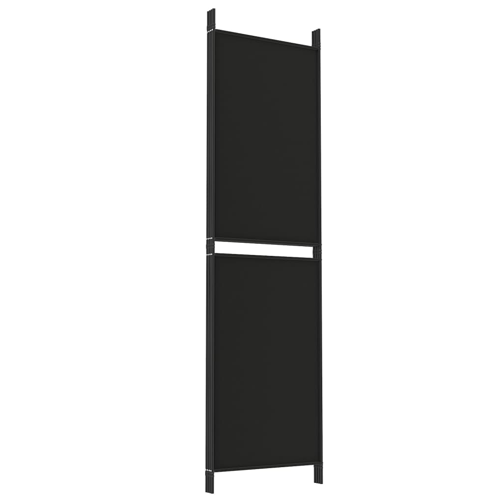 Kamerscherm met 4 panelen 200x180 cm stof zwart is nu te koop bij PeponiXL, paradijselijk wonen!