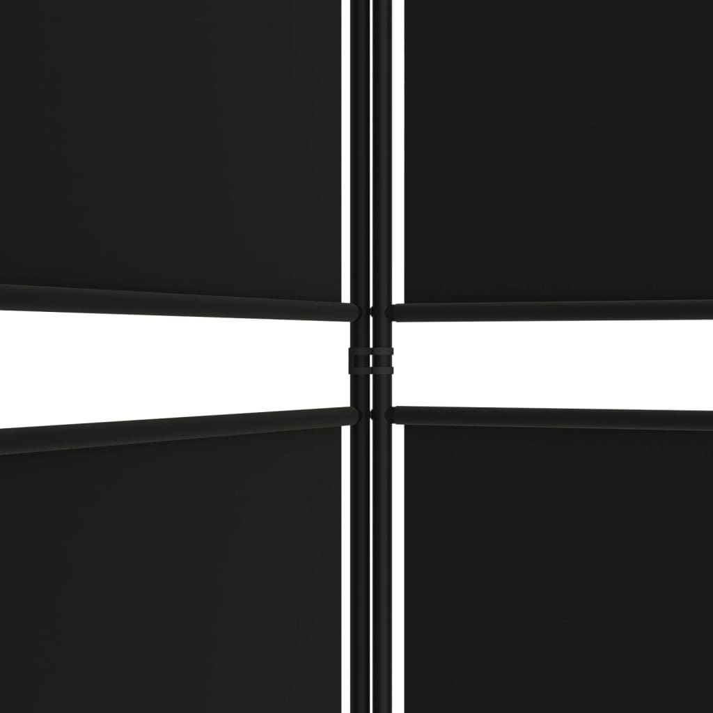 Kamerscherm met 4 panelen 200x180 cm stof zwart is nu te koop bij PeponiXL, paradijselijk wonen!