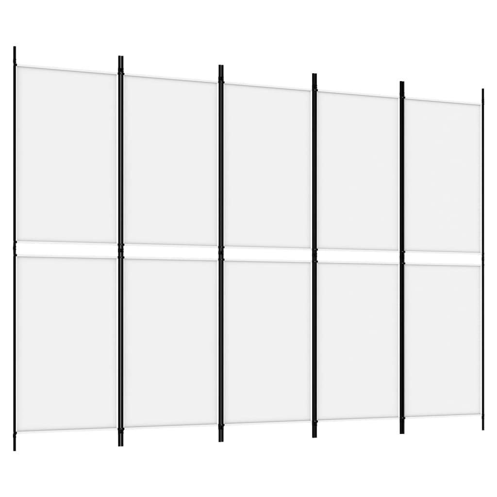 Kamerscherm met 5 panelen 250x180 cm stof wit is nu te koop bij PeponiXL, paradijselijk wonen!