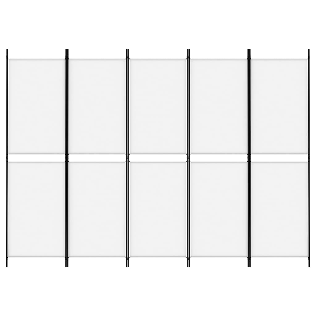 Kamerscherm met 5 panelen 250x180 cm stof wit is nu te koop bij PeponiXL, paradijselijk wonen!