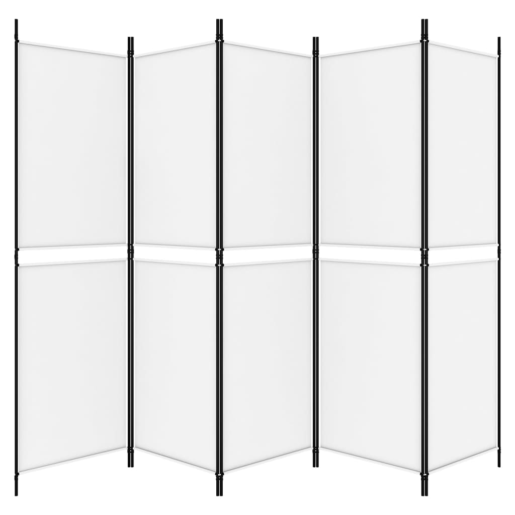 Kamerscherm met 5 panelen 250x180 cm stof wit is nu te koop bij PeponiXL, paradijselijk wonen!
