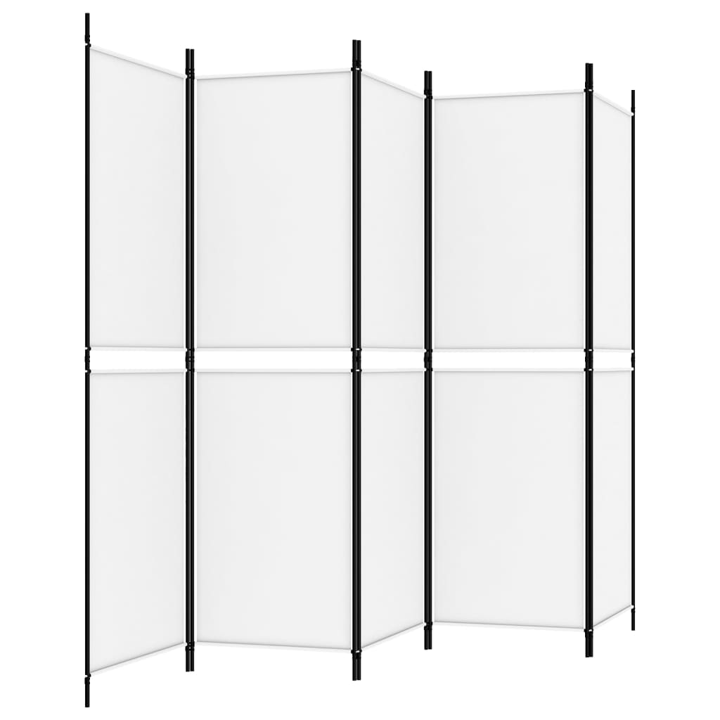 Kamerscherm met 5 panelen 250x180 cm stof wit is nu te koop bij PeponiXL, paradijselijk wonen!