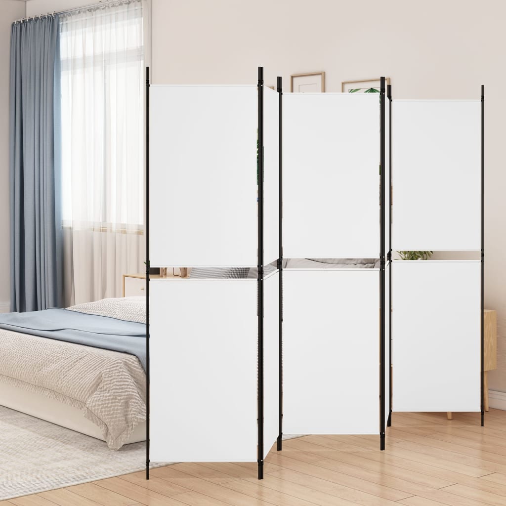 Kamerscherm met 5 panelen 250x180 cm stof wit is nu te koop bij PeponiXL, paradijselijk wonen!