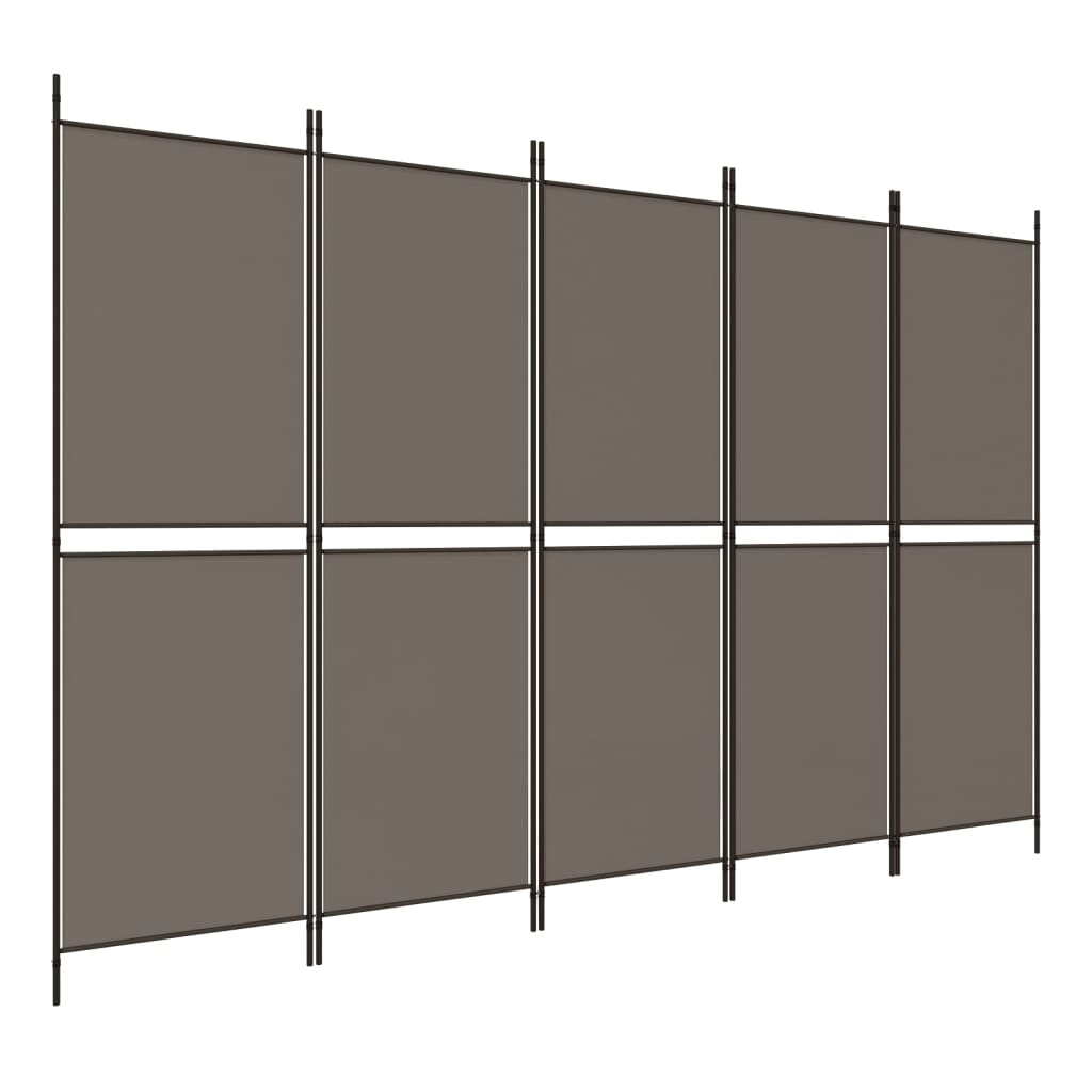 Kamerscherm met 5 panelen 250x180 cm antracietkleurig is nu te koop bij PeponiXL, paradijselijk wonen!
