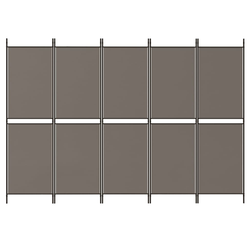 Kamerscherm met 5 panelen 250x180 cm antracietkleurig is nu te koop bij PeponiXL, paradijselijk wonen!