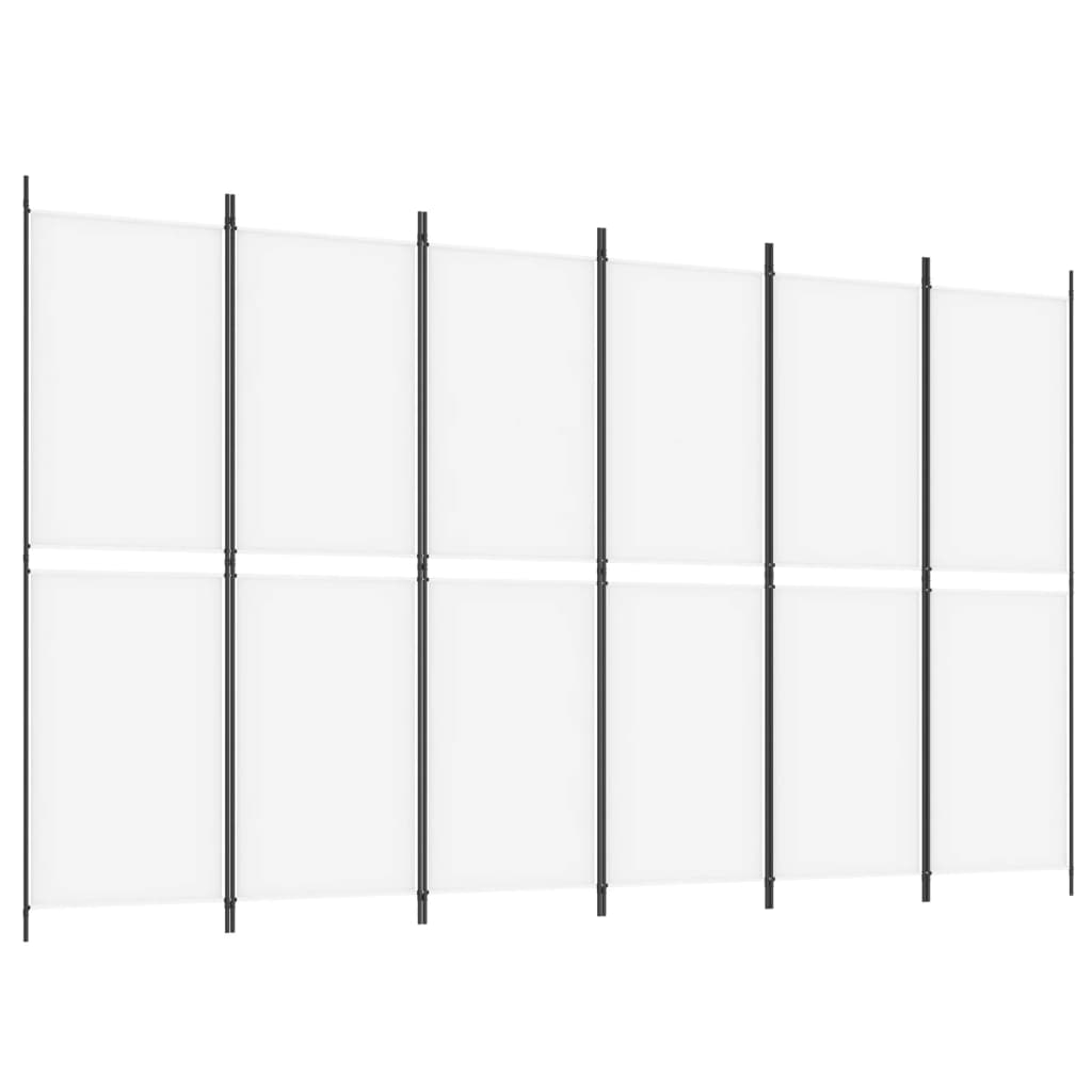 Kamerscherm met 6 panelen 300x180 cm stof wit is nu te koop bij PeponiXL, paradijselijk wonen!