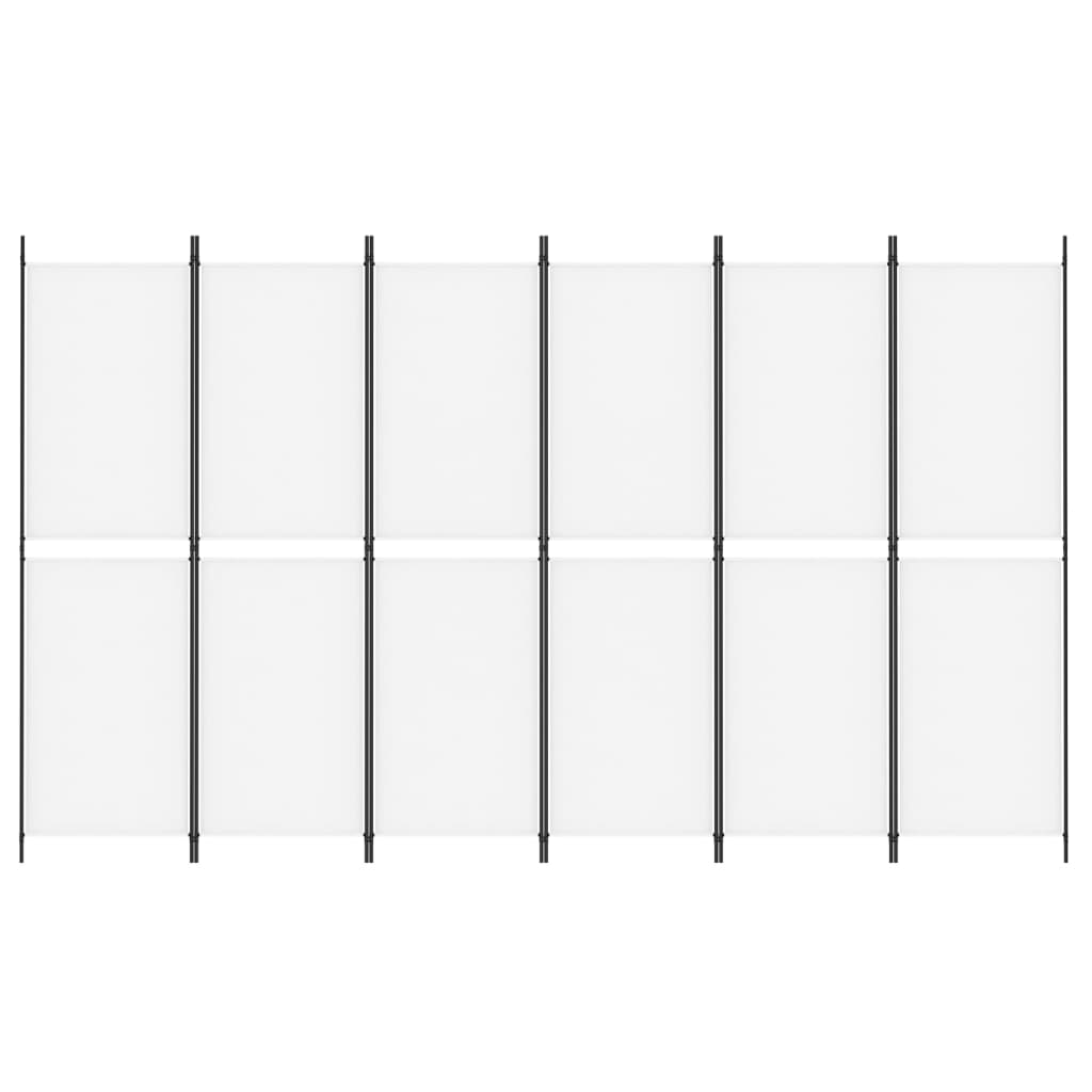 Kamerscherm met 6 panelen 300x180 cm stof wit is nu te koop bij PeponiXL, paradijselijk wonen!