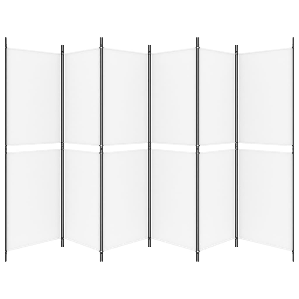 Kamerscherm met 6 panelen 300x180 cm stof wit is nu te koop bij PeponiXL, paradijselijk wonen!