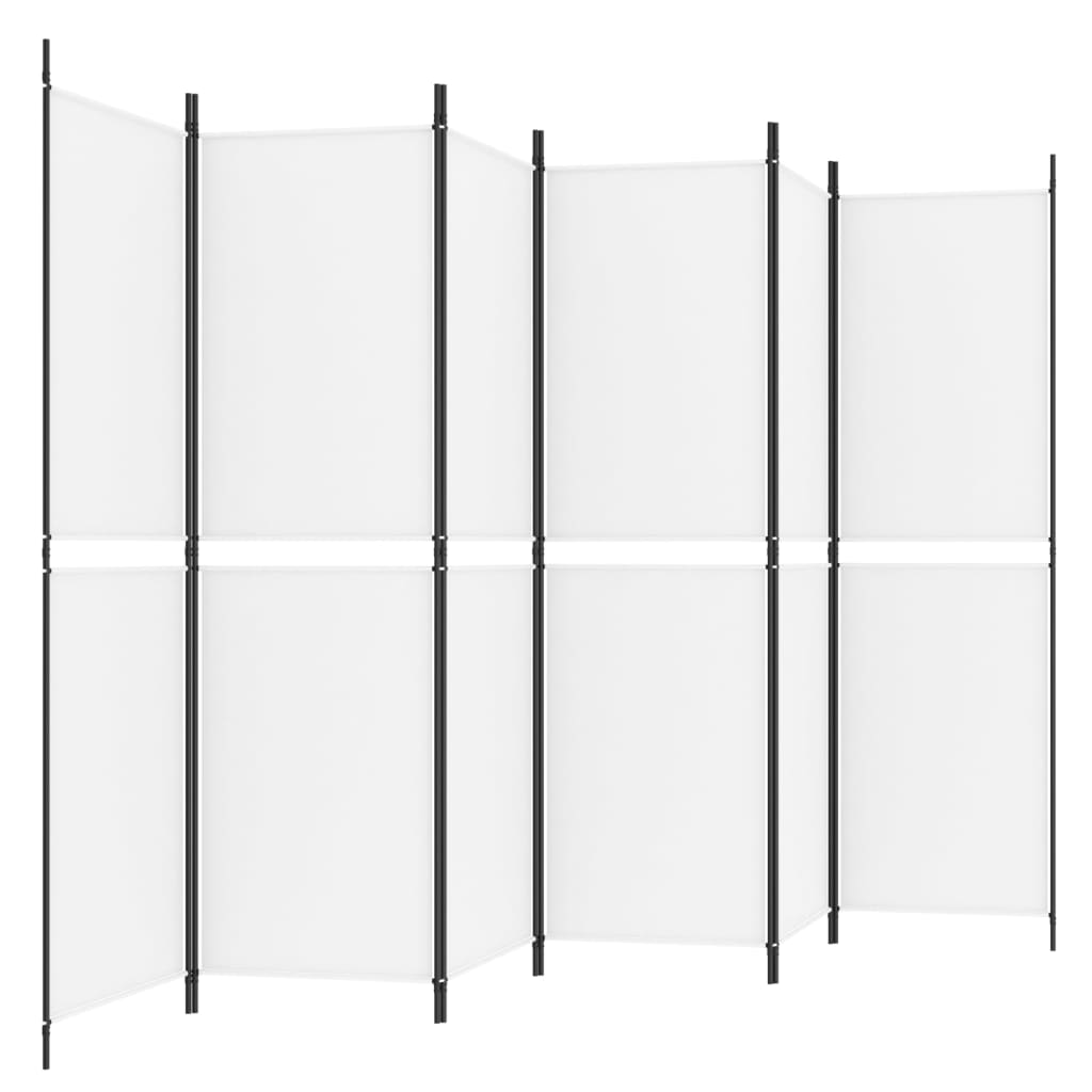 Kamerscherm met 6 panelen 300x180 cm stof wit is nu te koop bij PeponiXL, paradijselijk wonen!