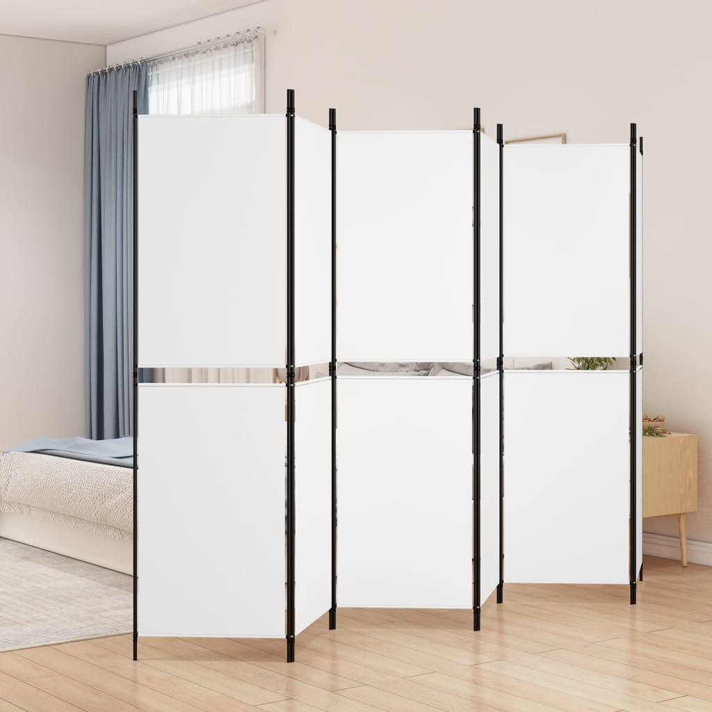 Kamerscherm met 6 panelen 300x180 cm stof wit is nu te koop bij PeponiXL, paradijselijk wonen!