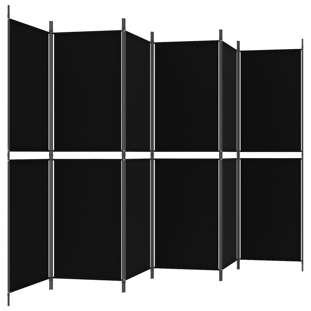 Kamerscherm met 6 panelen 300x180 cm stof zwart is nu te koop bij PeponiXL, paradijselijk wonen!