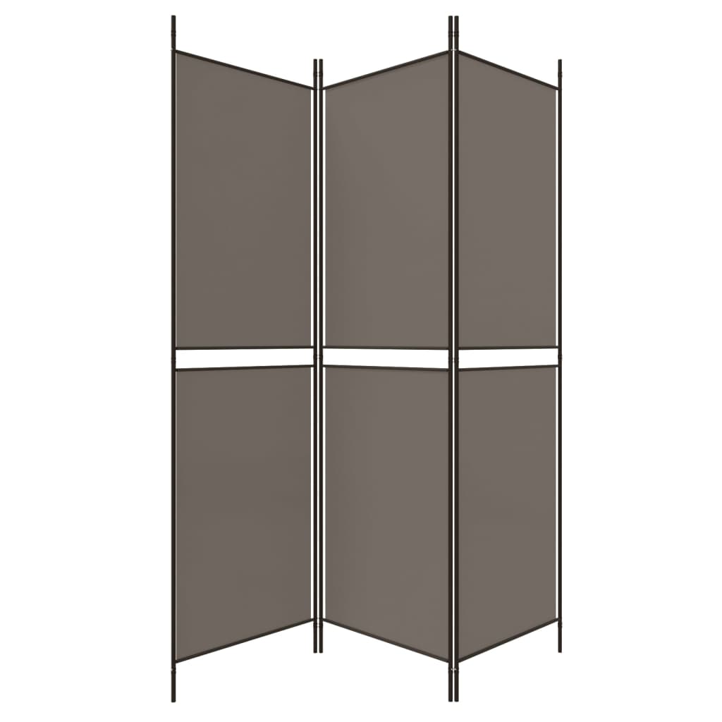 Kamerscherm met 3 panelen 150x200 cm stof antracietkleurig is nu te koop bij PeponiXL, paradijselijk wonen!