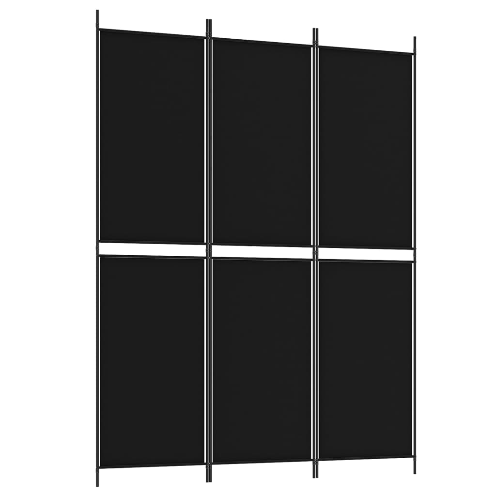 Kamerscherm met 3 panelen 150x200 cm stof zwart is nu te koop bij PeponiXL, paradijselijk wonen!