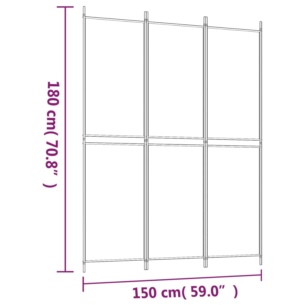 Kamerscherm met 3 panelen 150x200 cm stof zwart is nu te koop bij PeponiXL, paradijselijk wonen!