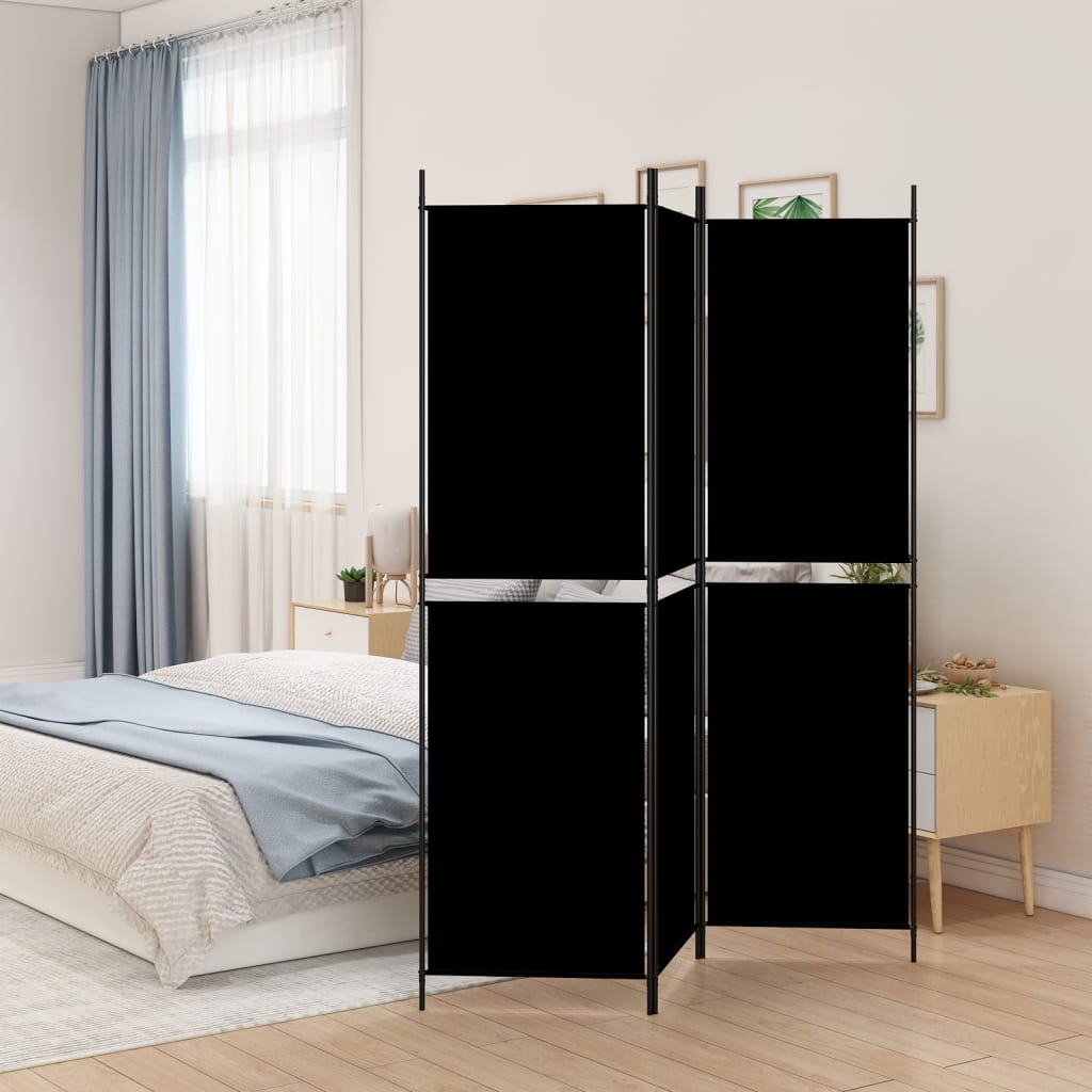 Kamerscherm met 3 panelen 150x200 cm stof zwart is nu te koop bij PeponiXL, paradijselijk wonen!