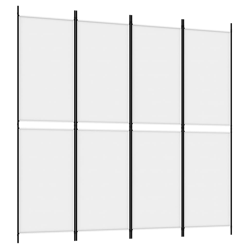 Kamerscherm met 4 panelen 200x200 cm stof wit is nu te koop bij PeponiXL, paradijselijk wonen!