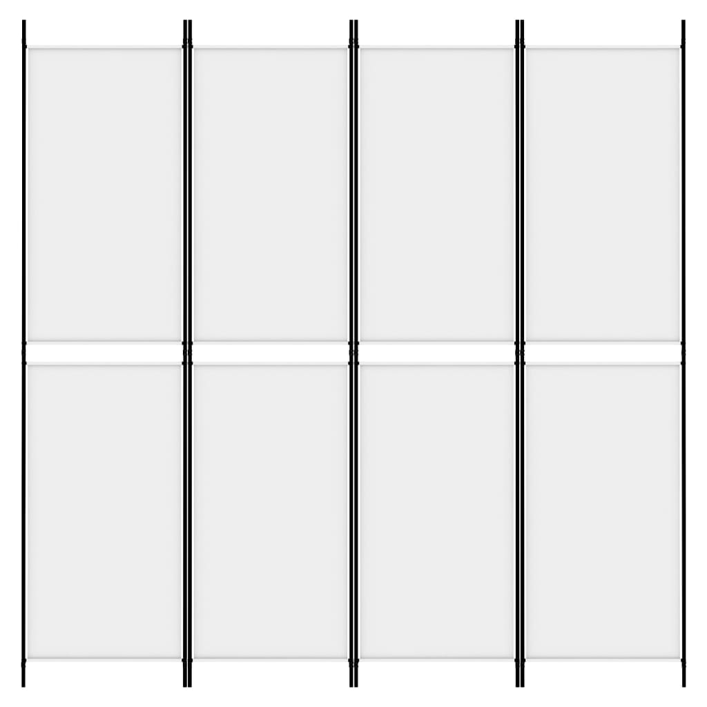 Kamerscherm met 4 panelen 200x200 cm stof wit is nu te koop bij PeponiXL, paradijselijk wonen!