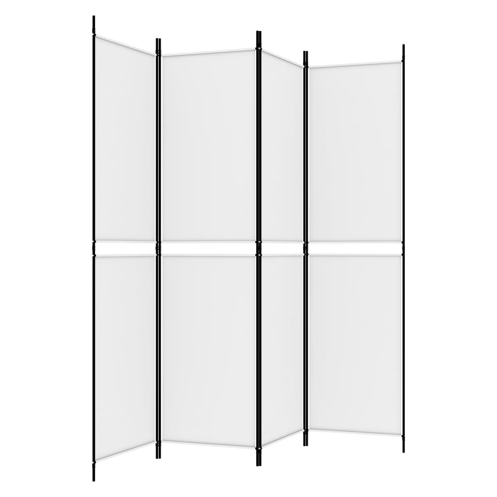 Kamerscherm met 4 panelen 200x200 cm stof wit is nu te koop bij PeponiXL, paradijselijk wonen!