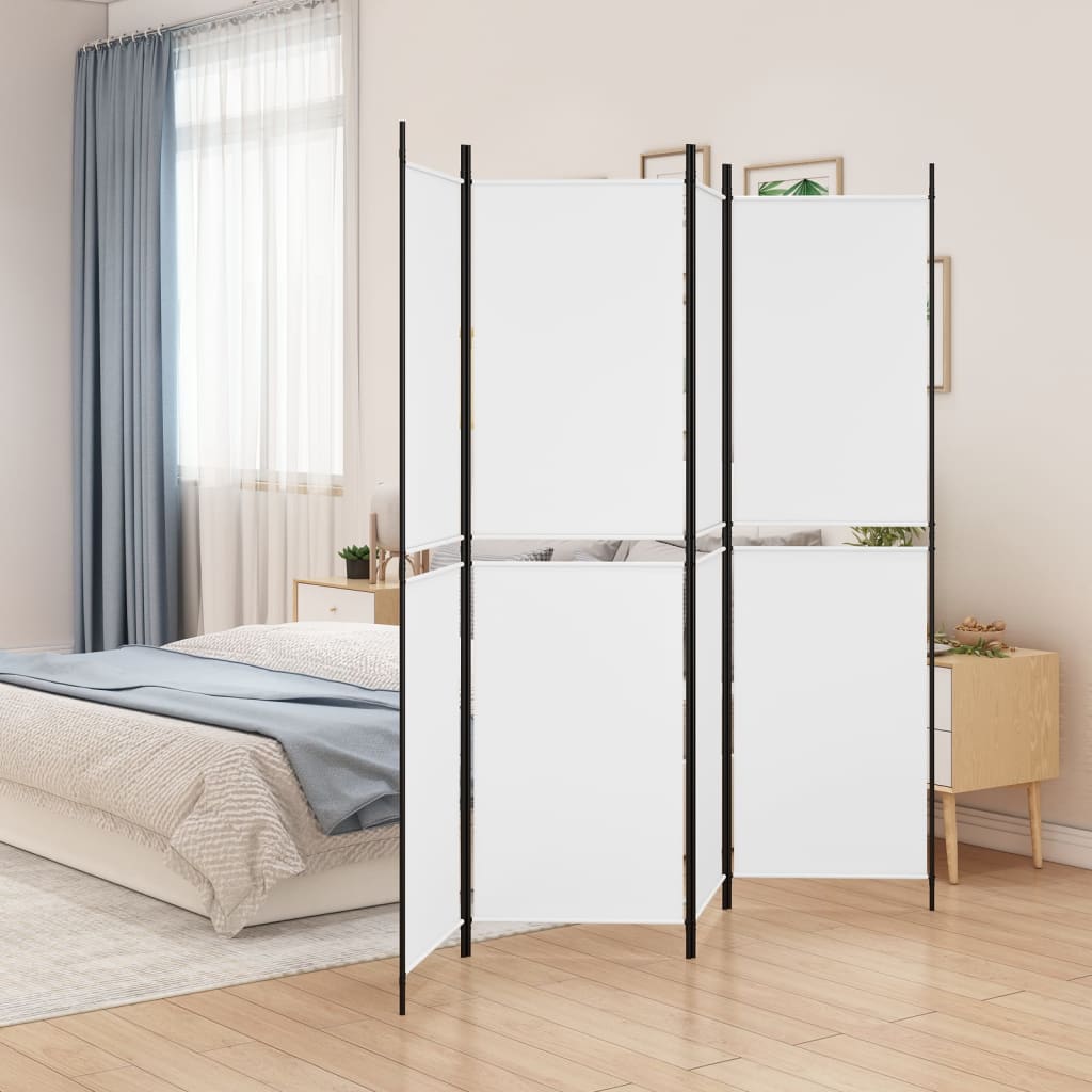 Kamerscherm met 4 panelen 200x200 cm stof wit is nu te koop bij PeponiXL, paradijselijk wonen!