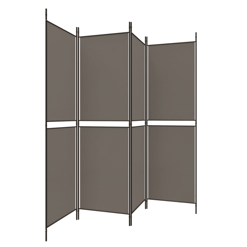 Kamerscherm met 4 panelen 200x200 cm stof antracietkleurig is nu te koop bij PeponiXL, paradijselijk wonen!