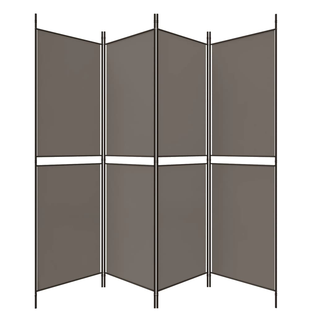 Kamerscherm met 4 panelen 200x200 cm stof antracietkleurig is nu te koop bij PeponiXL, paradijselijk wonen!