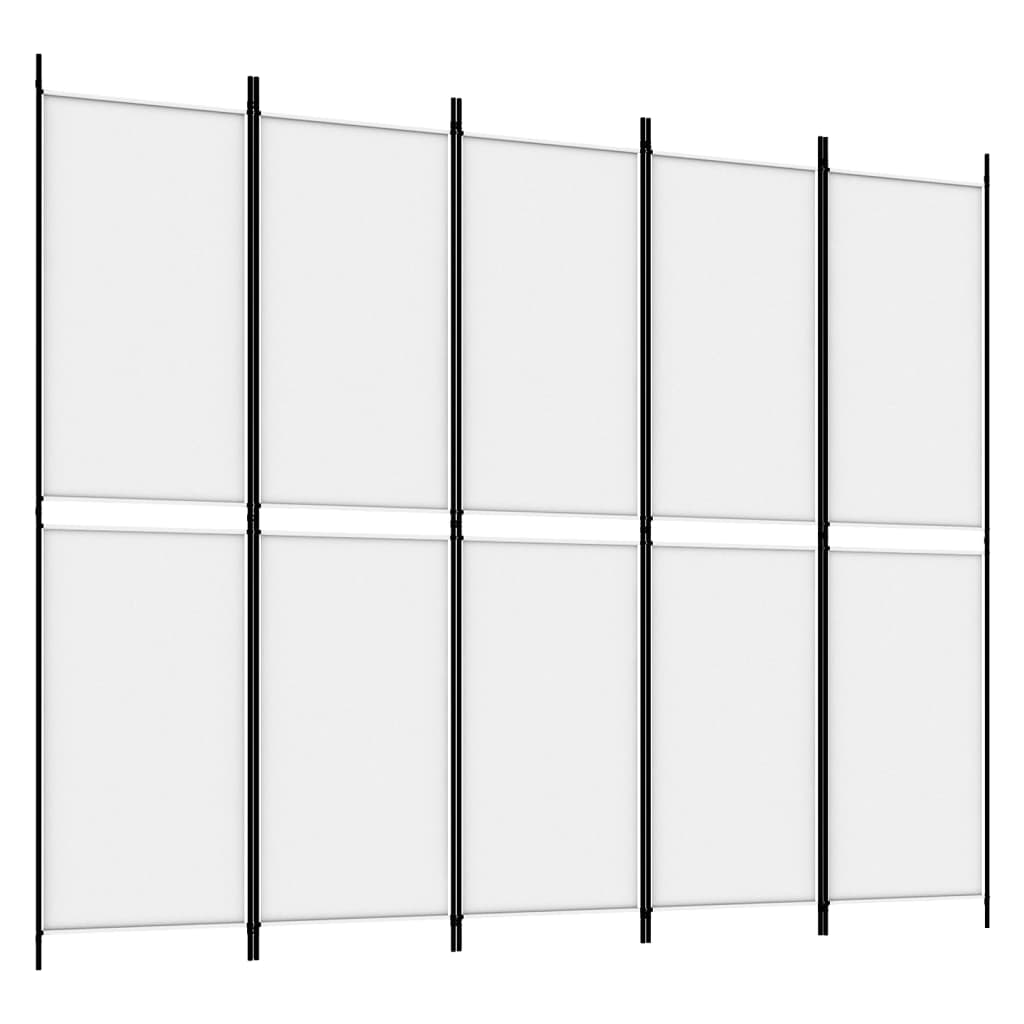 Kamerscherm met 5 panelen 250x200 cm stof wit is nu te koop bij PeponiXL, paradijselijk wonen!