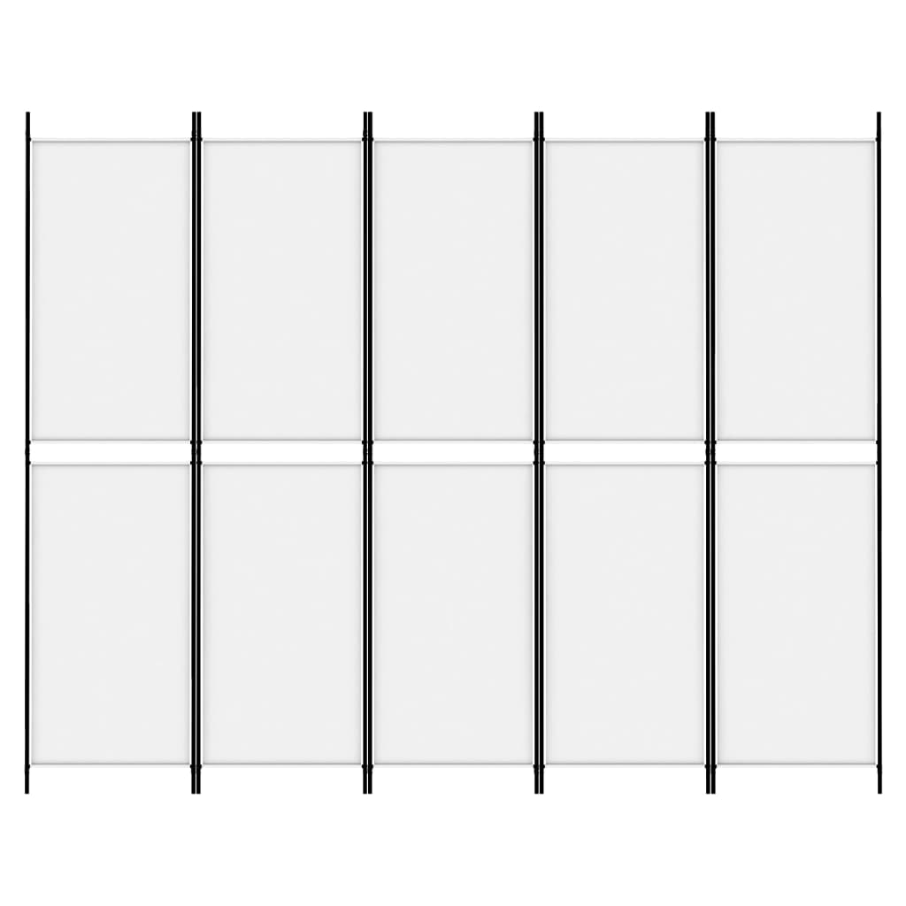 Kamerscherm met 5 panelen 250x200 cm stof wit is nu te koop bij PeponiXL, paradijselijk wonen!