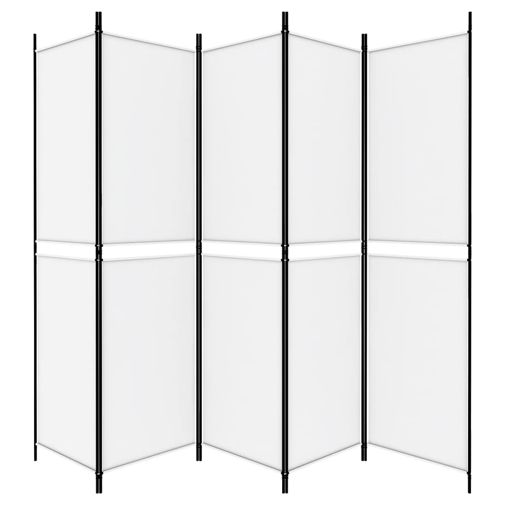 Kamerscherm met 5 panelen 250x200 cm stof wit is nu te koop bij PeponiXL, paradijselijk wonen!