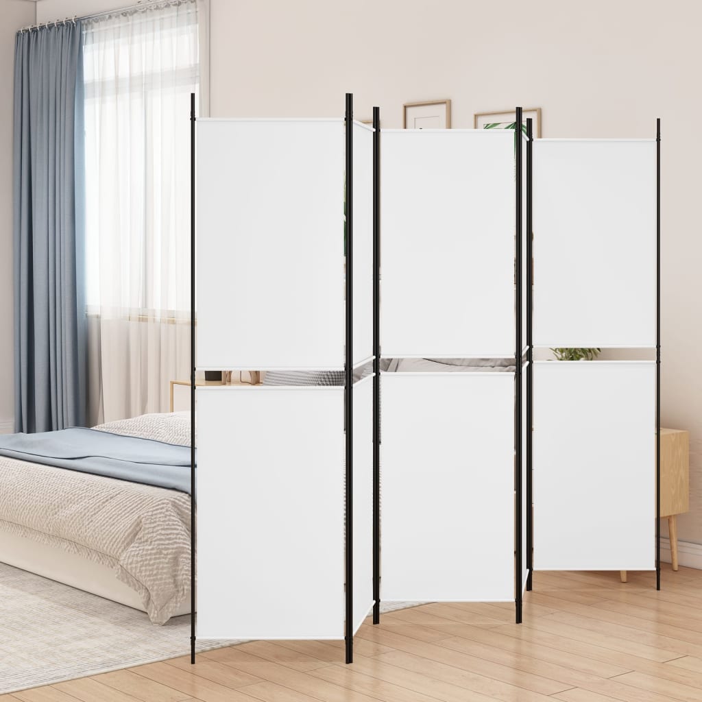 Kamerscherm met 5 panelen 250x200 cm stof wit is nu te koop bij PeponiXL, paradijselijk wonen!
