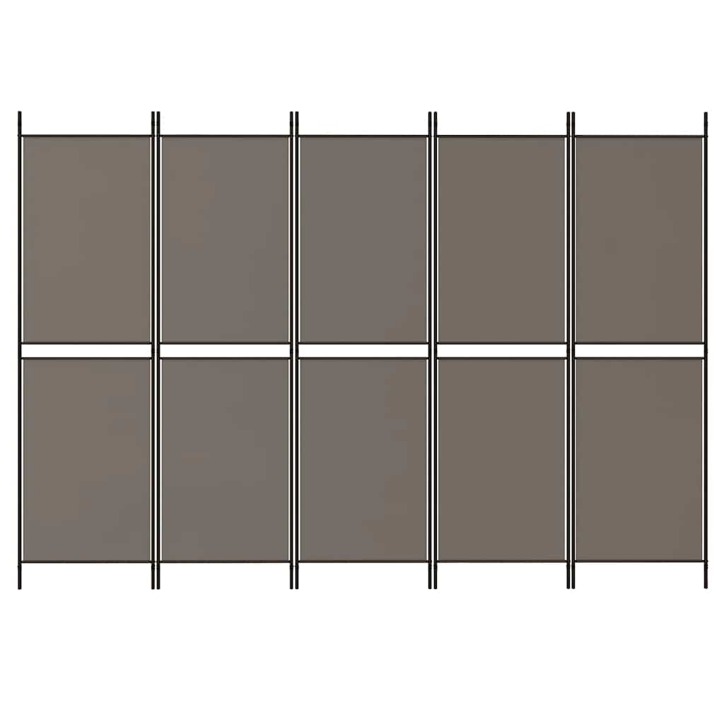 Kamerscherm met 5 panelen 300x200 cm stof antracietkleurig is nu te koop bij PeponiXL, paradijselijk wonen!