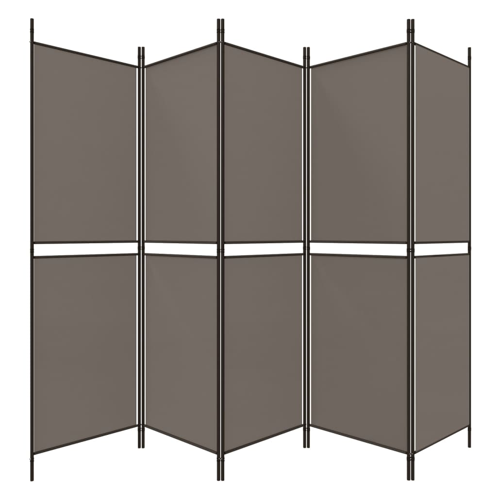 Kamerscherm met 5 panelen 300x200 cm stof antracietkleurig is nu te koop bij PeponiXL, paradijselijk wonen!