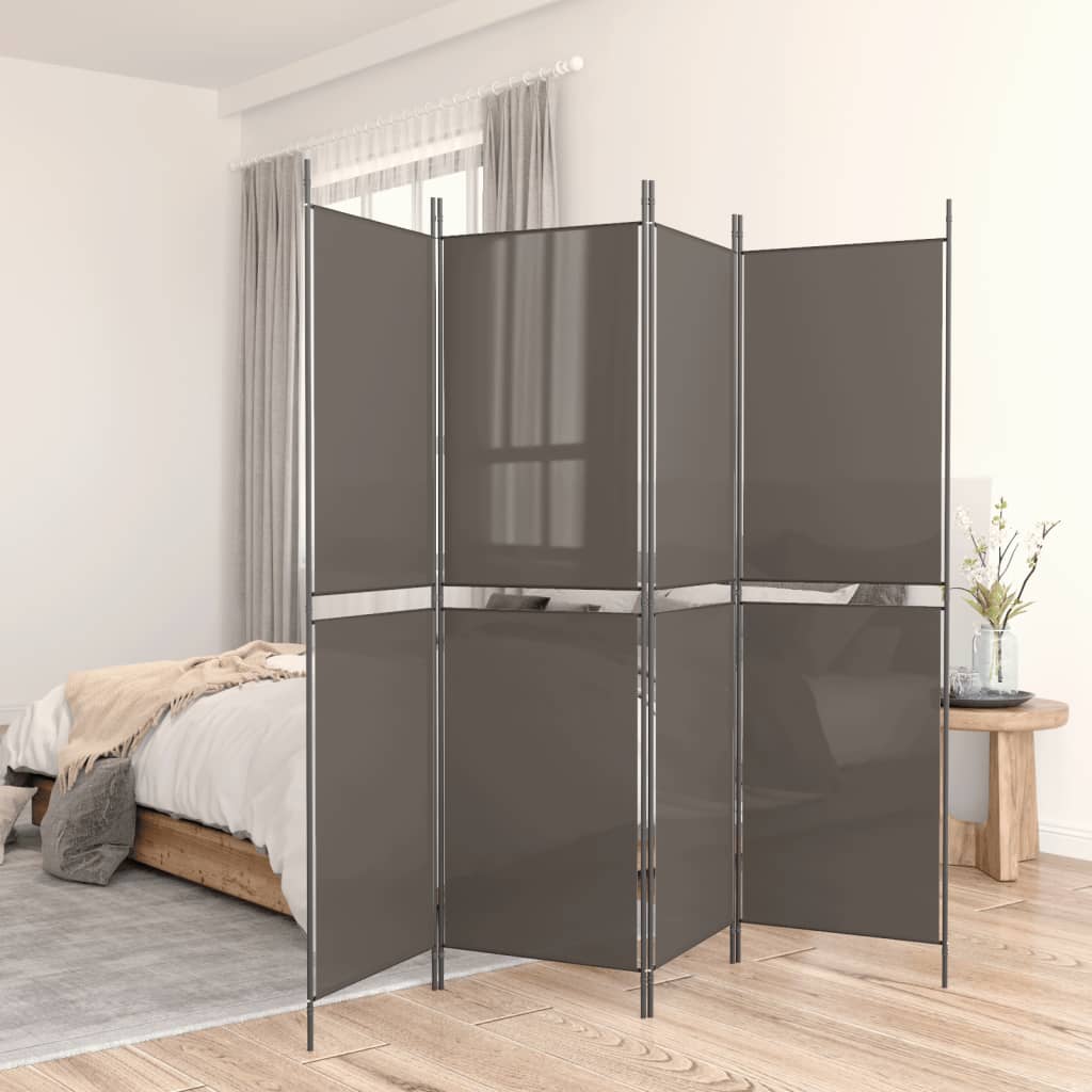 Kamerscherm met 5 panelen 300x200 cm stof antracietkleurig is nu te koop bij PeponiXL, paradijselijk wonen!