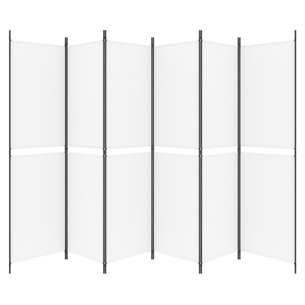 Kamerscherm met 6 panelen 300x200 cm stof wit is nu te koop bij PeponiXL, paradijselijk wonen!