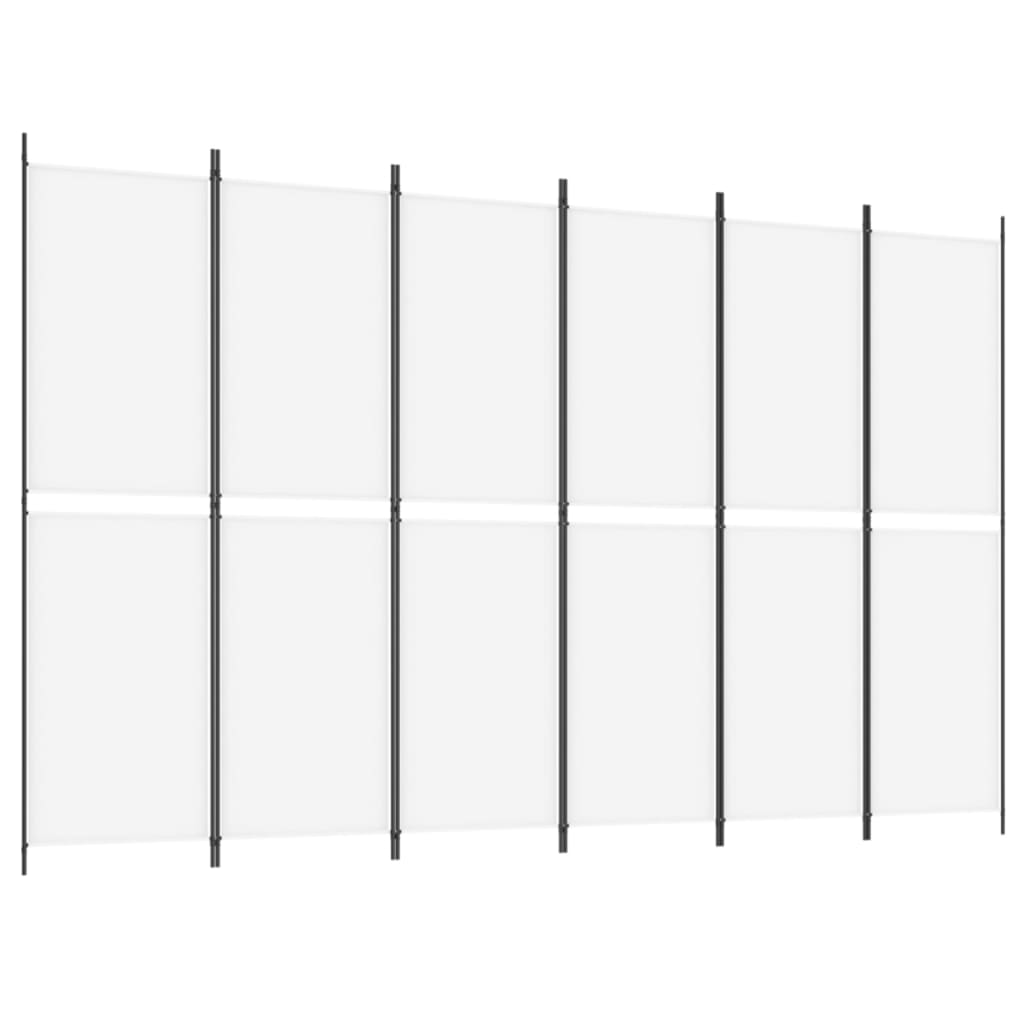 Kamerscherm met 6 panelen 300x200 cm stof wit is nu te koop bij PeponiXL, paradijselijk wonen!