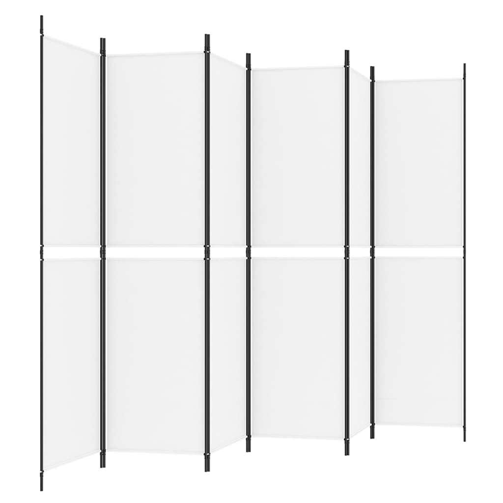 Kamerscherm met 6 panelen 300x200 cm stof wit is nu te koop bij PeponiXL, paradijselijk wonen!