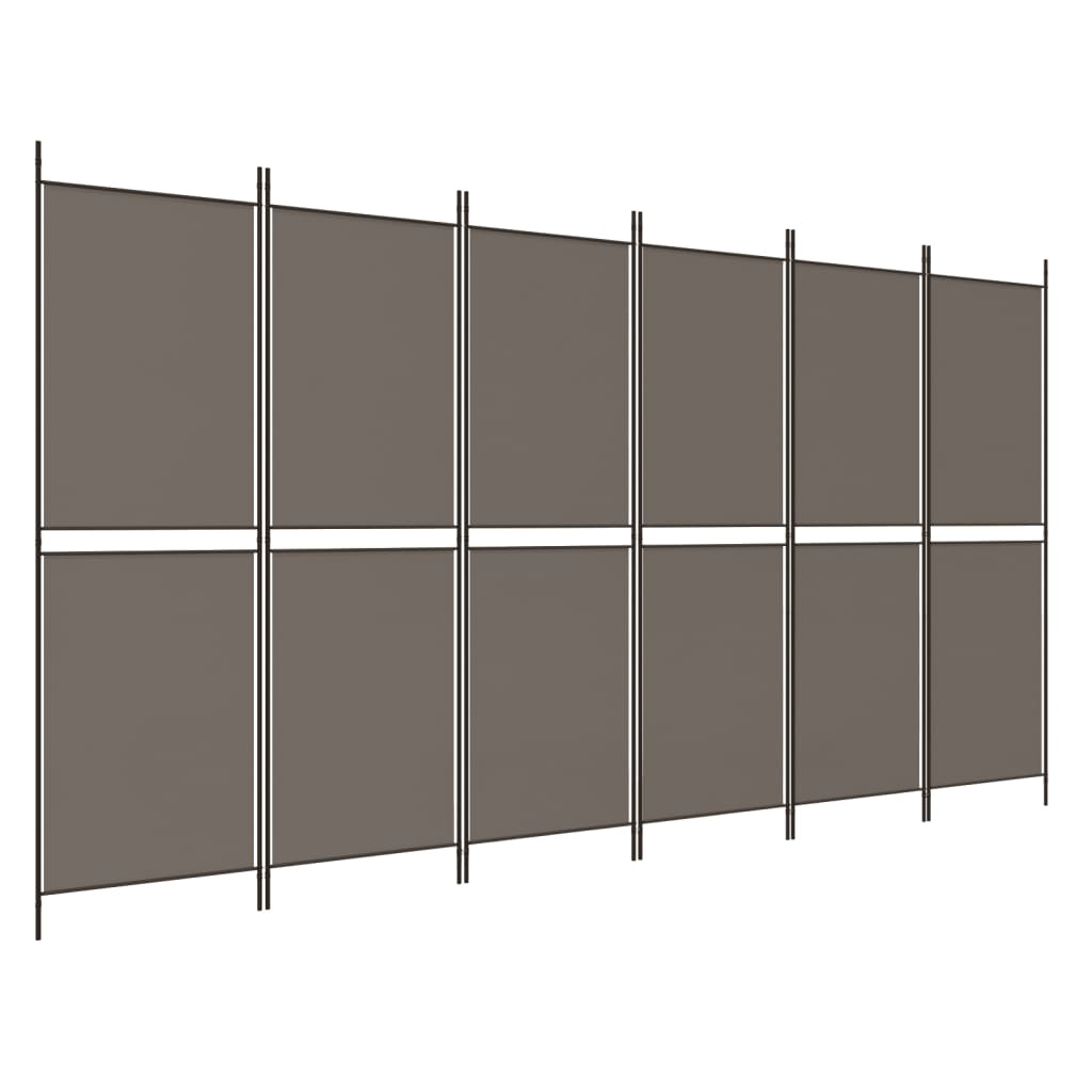 Kamerscherm met 6 panelen 300x200 cm stof antracietkleurig is nu te koop bij PeponiXL, paradijselijk wonen!