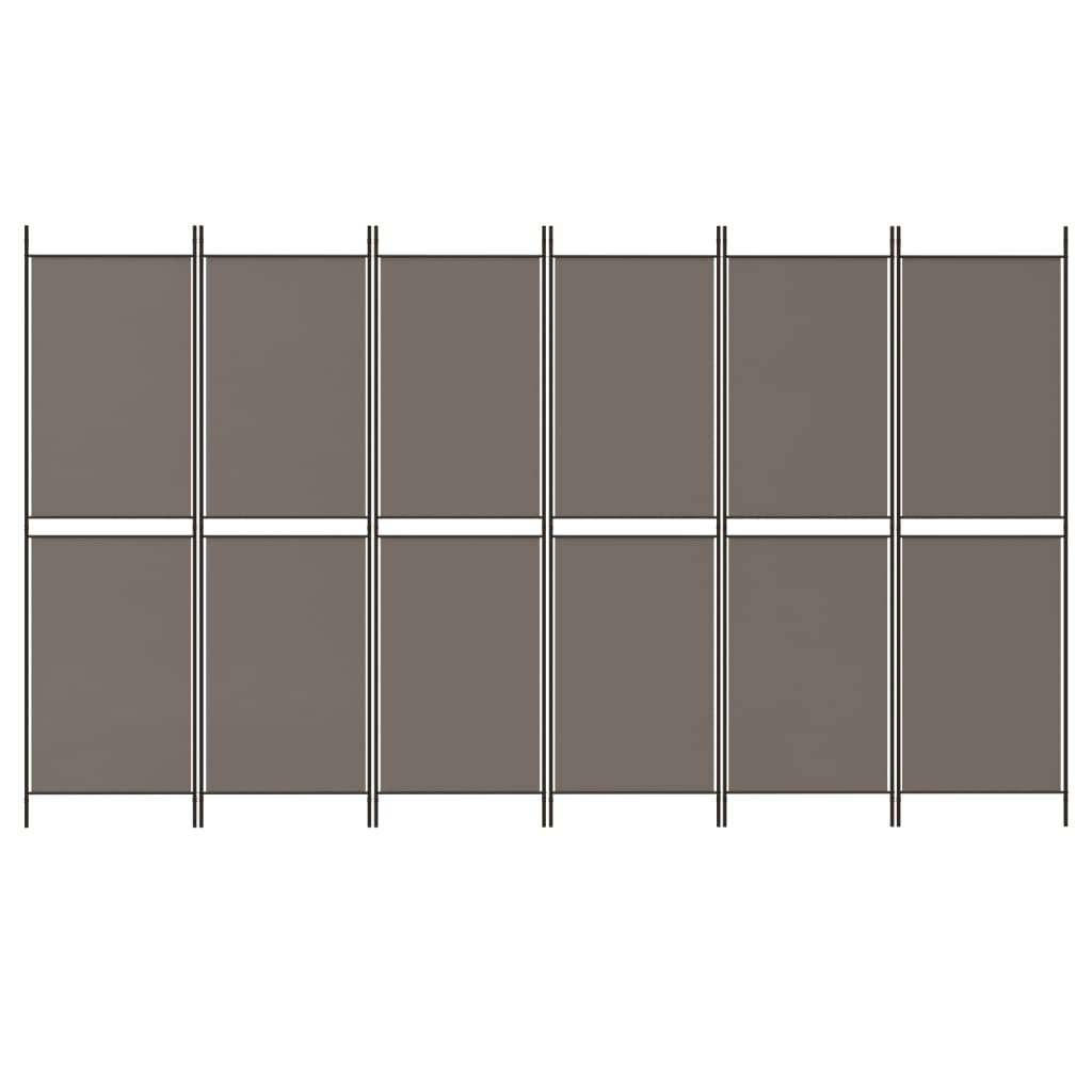 Kamerscherm met 6 panelen 300x200 cm stof antracietkleurig is nu te koop bij PeponiXL, paradijselijk wonen!