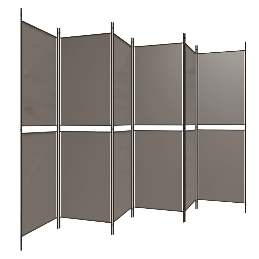 Kamerscherm met 6 panelen 300x200 cm stof antracietkleurig is nu te koop bij PeponiXL, paradijselijk wonen!