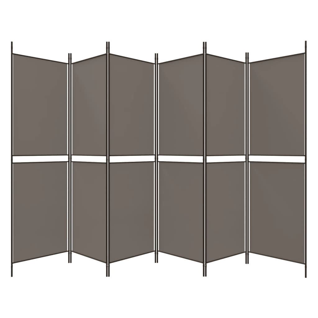 Kamerscherm met 6 panelen 300x200 cm stof antracietkleurig is nu te koop bij PeponiXL, paradijselijk wonen!