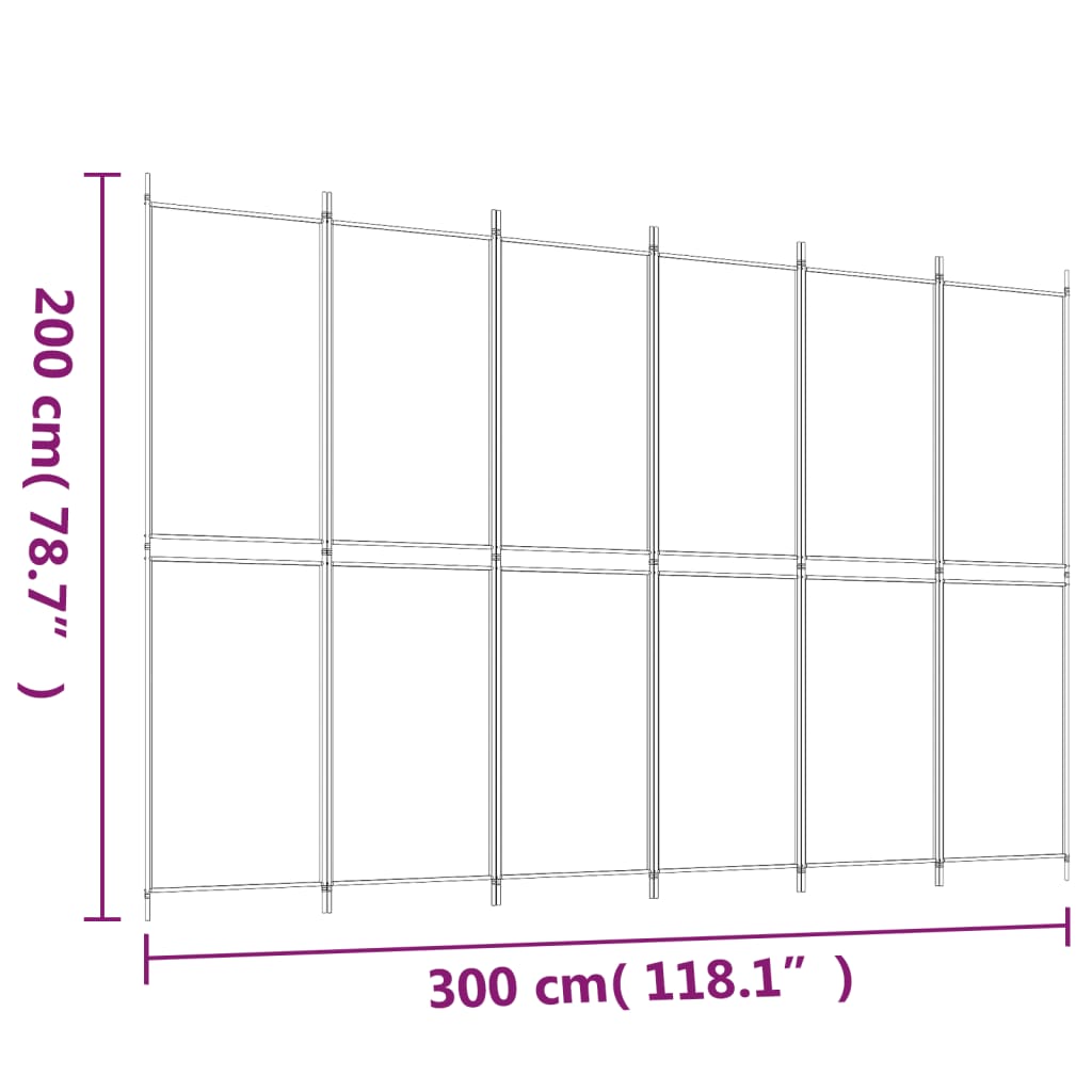 Kamerscherm met 6 panelen 300x200 cm stof antracietkleurig is nu te koop bij PeponiXL, paradijselijk wonen!