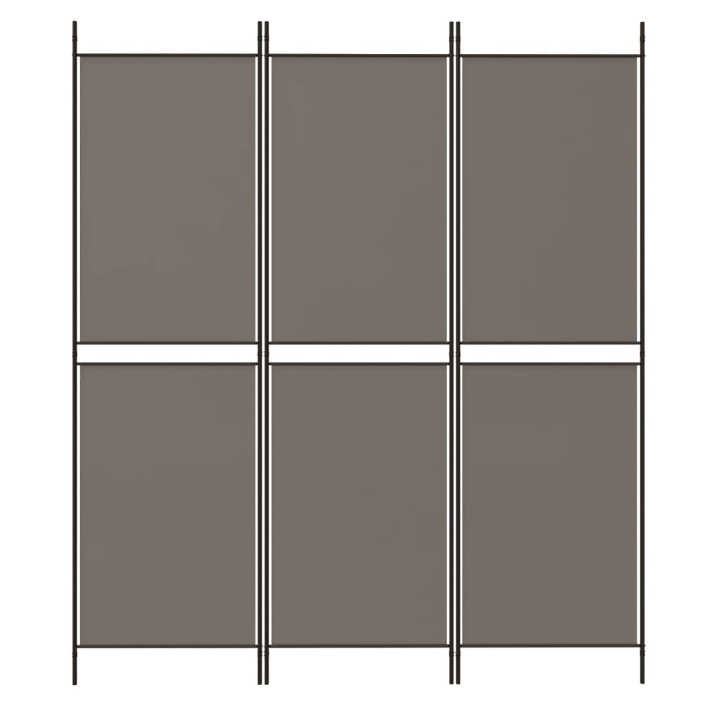 Kamerscherm met 3 panelen 150x220 cm stof antracietkleurig is nu te koop bij PeponiXL, paradijselijk wonen!