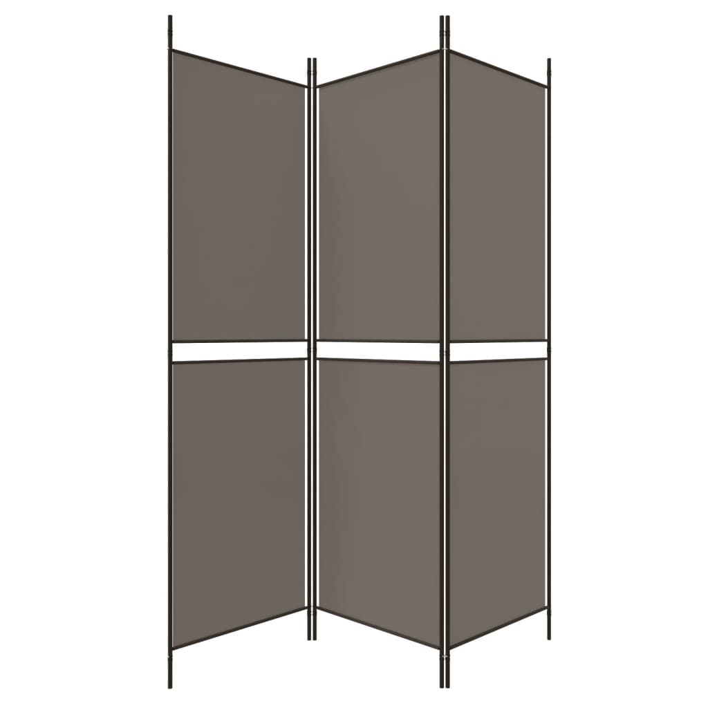 Kamerscherm met 3 panelen 150x220 cm stof antracietkleurig is nu te koop bij PeponiXL, paradijselijk wonen!