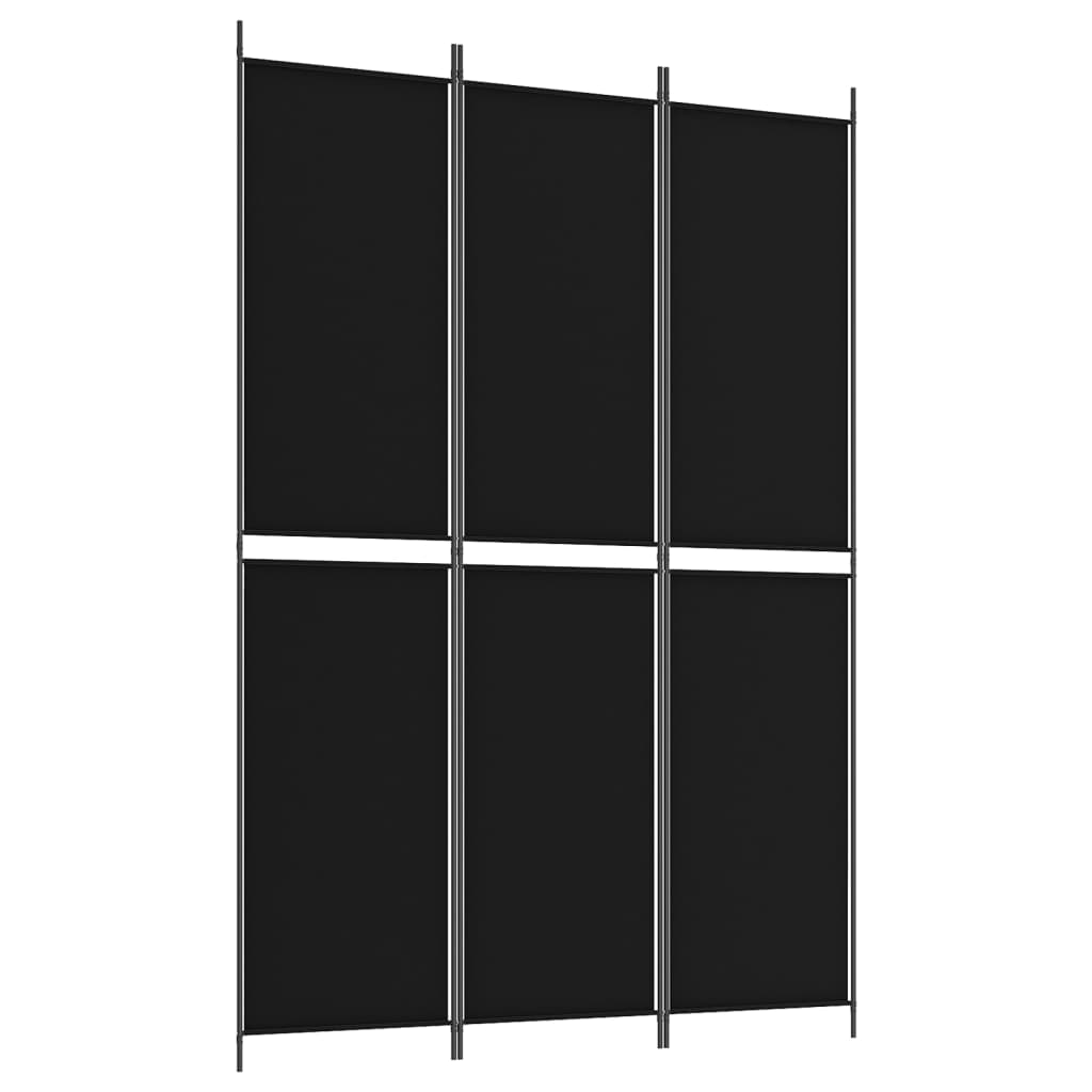 Kamerscherm met 3 panelen 150x220 cm stof zwart is nu te koop bij PeponiXL, paradijselijk wonen!