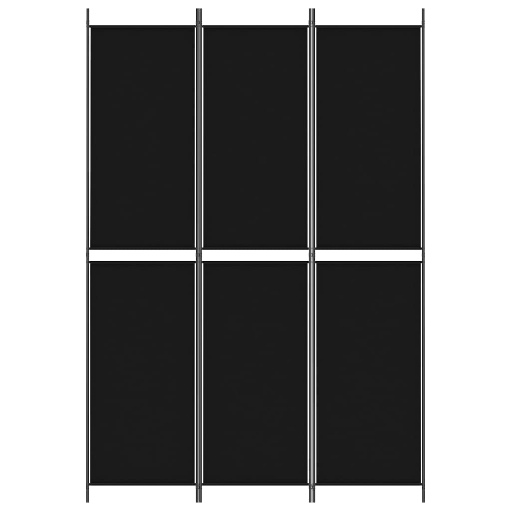 Kamerscherm met 3 panelen 150x220 cm stof zwart is nu te koop bij PeponiXL, paradijselijk wonen!