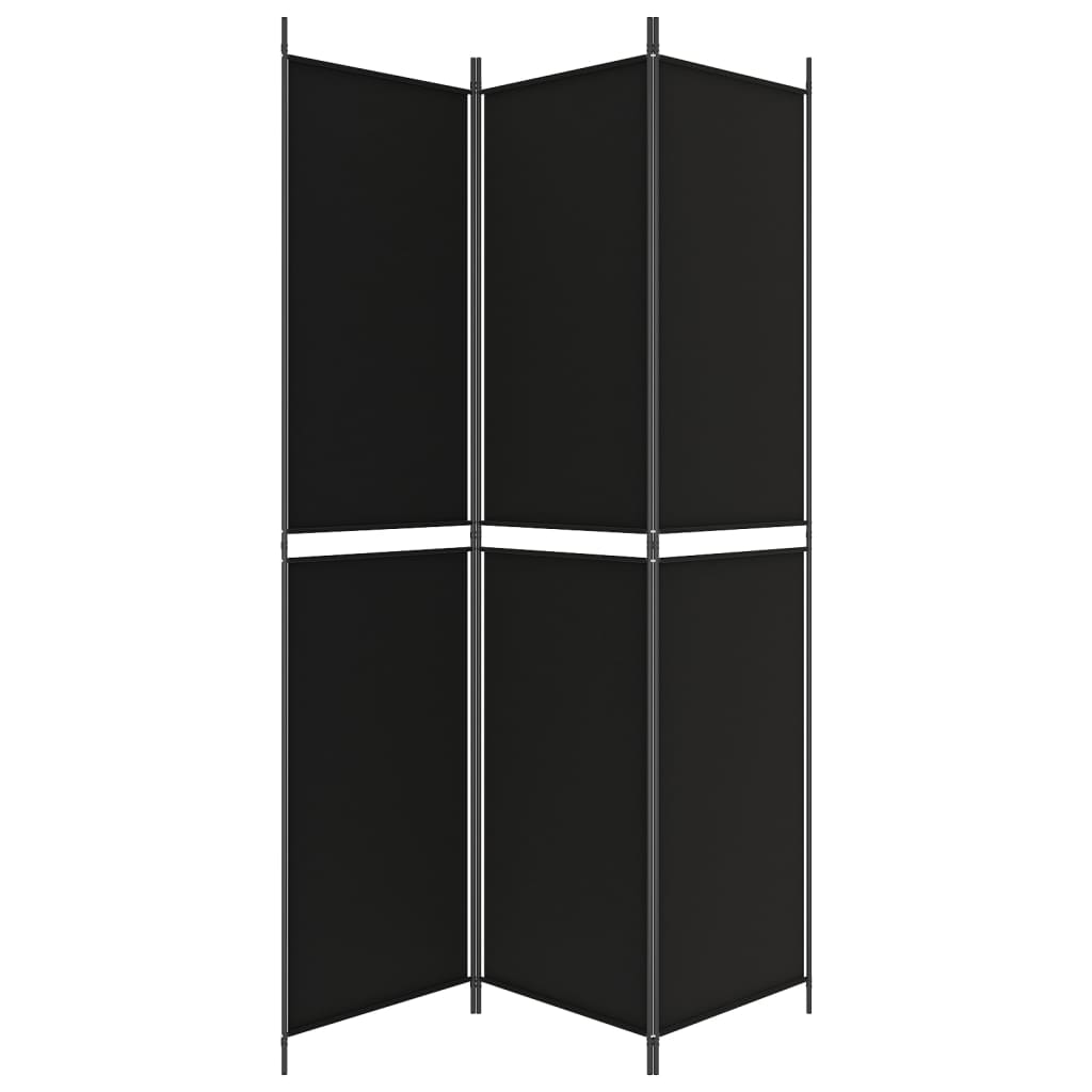 Kamerscherm met 3 panelen 150x220 cm stof zwart is nu te koop bij PeponiXL, paradijselijk wonen!