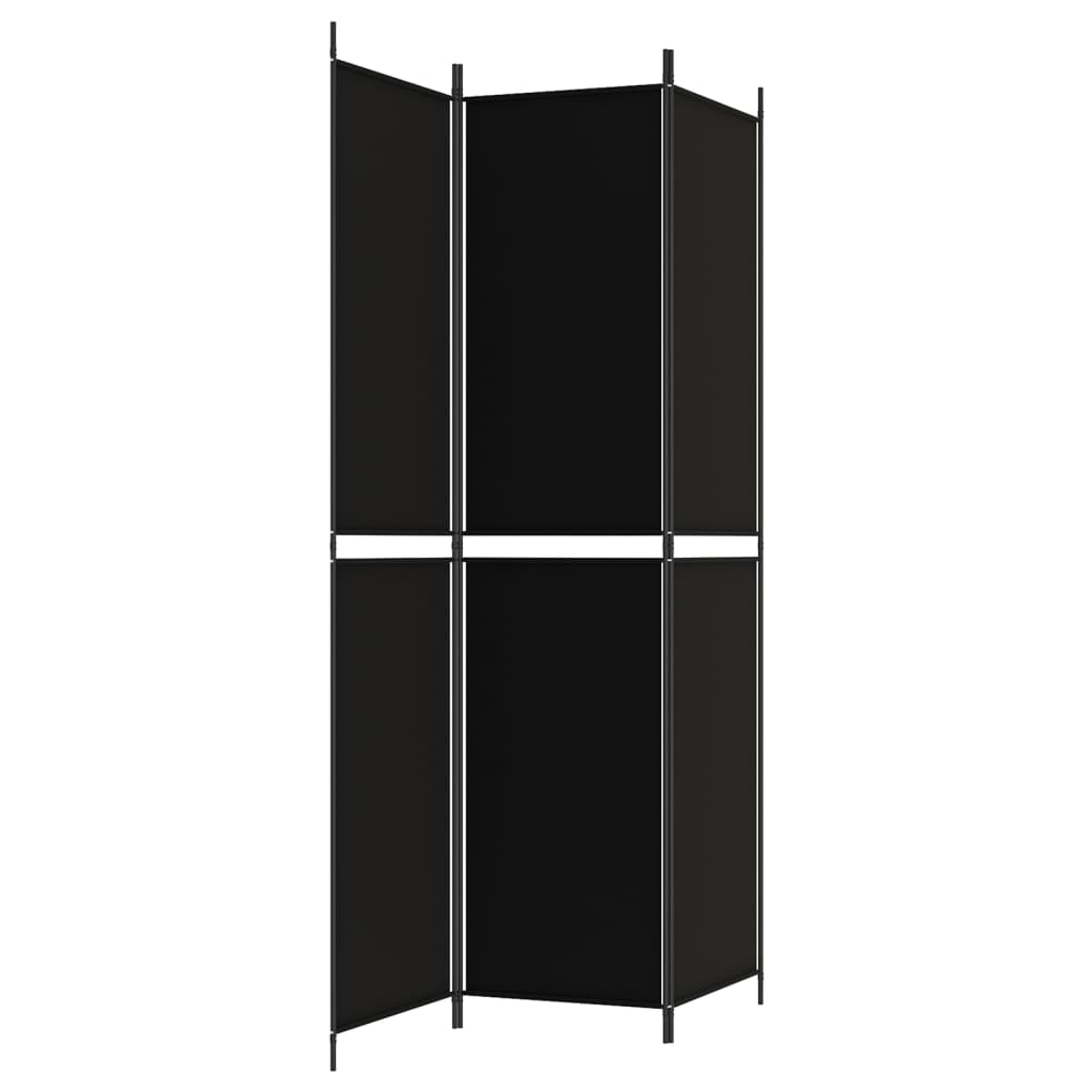 Kamerscherm met 3 panelen 150x220 cm stof zwart is nu te koop bij PeponiXL, paradijselijk wonen!