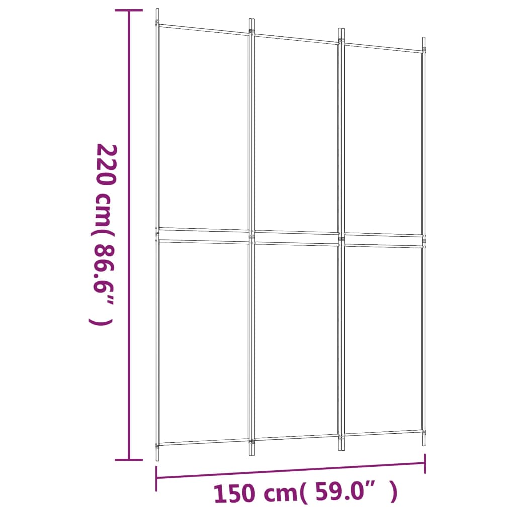 Kamerscherm met 3 panelen 150x220 cm stof zwart is nu te koop bij PeponiXL, paradijselijk wonen!