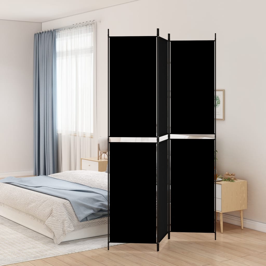 Kamerscherm met 3 panelen 150x220 cm stof zwart is nu te koop bij PeponiXL, paradijselijk wonen!